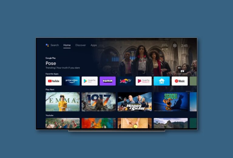 televisor inteligente con interfaz de android tv