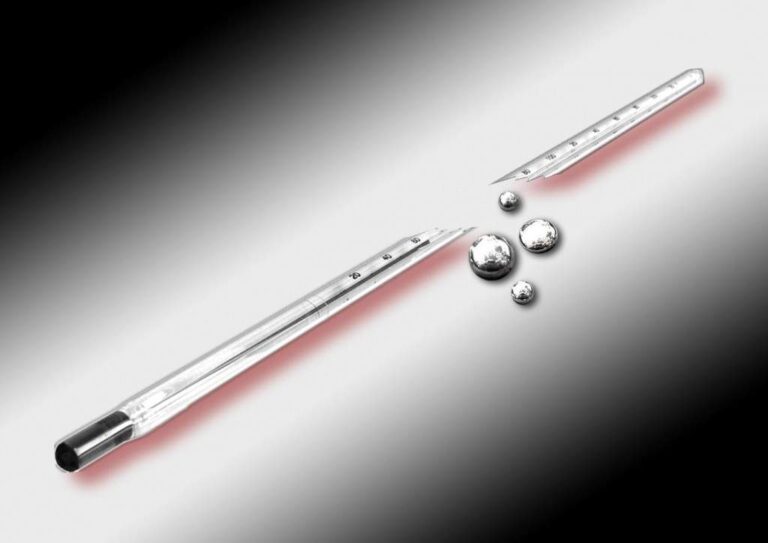 termometro de mercurio roto en casa