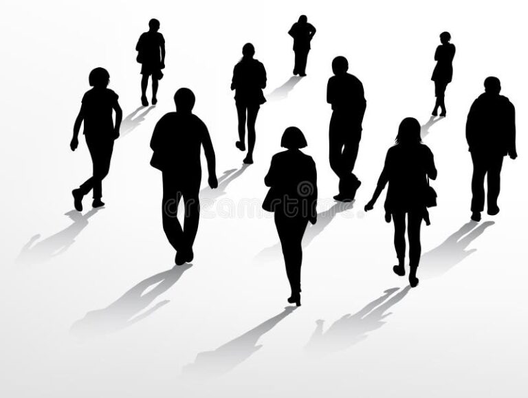 tres siluetas en una escena urbana