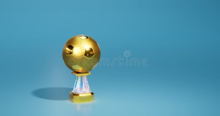 trofeo de futbol brillante y dorado