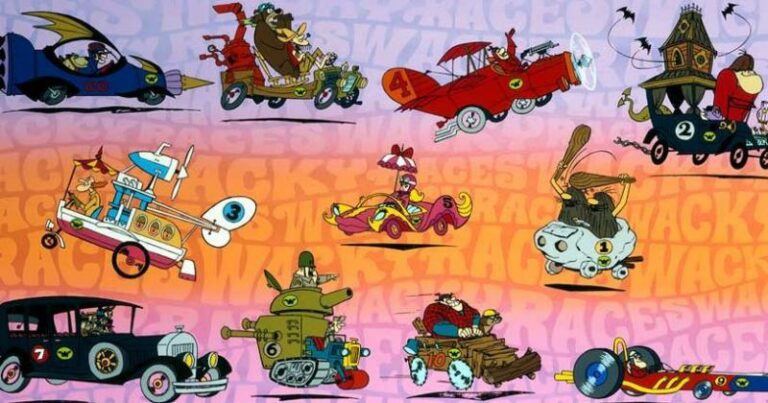 vehiculos y personajes de carreras retro