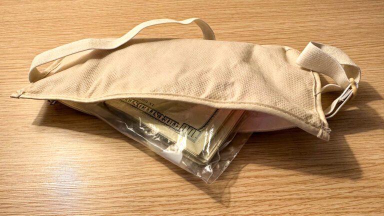 viaje en colectivo con dinero en mano