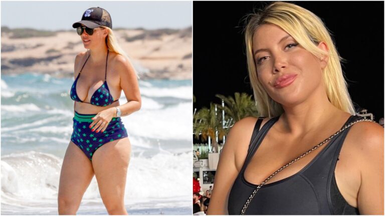 wanda nara luciendo bikini en la playa